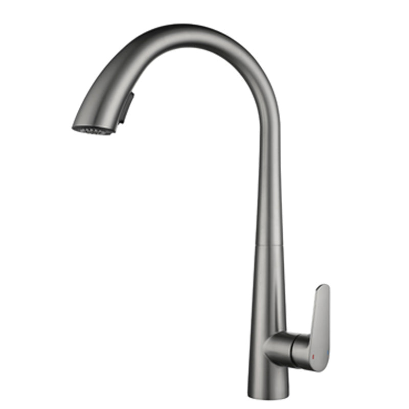 Touchless Gooseneck Kitchen Faucet With Pull Down Sprayer Grey No Sensor NALANI