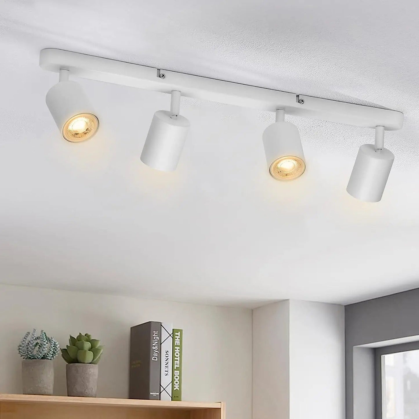 Track Adjustable Spotlight for Flexible Lighting Solutions White 4 Heads NALANI