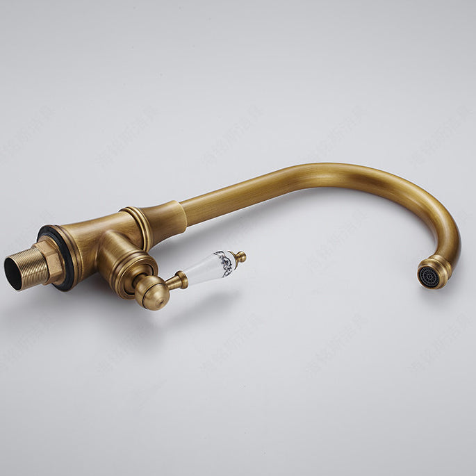 Traditional 1-Hole Gooseneck Kitchen Faucet Spout Swivel NALANI