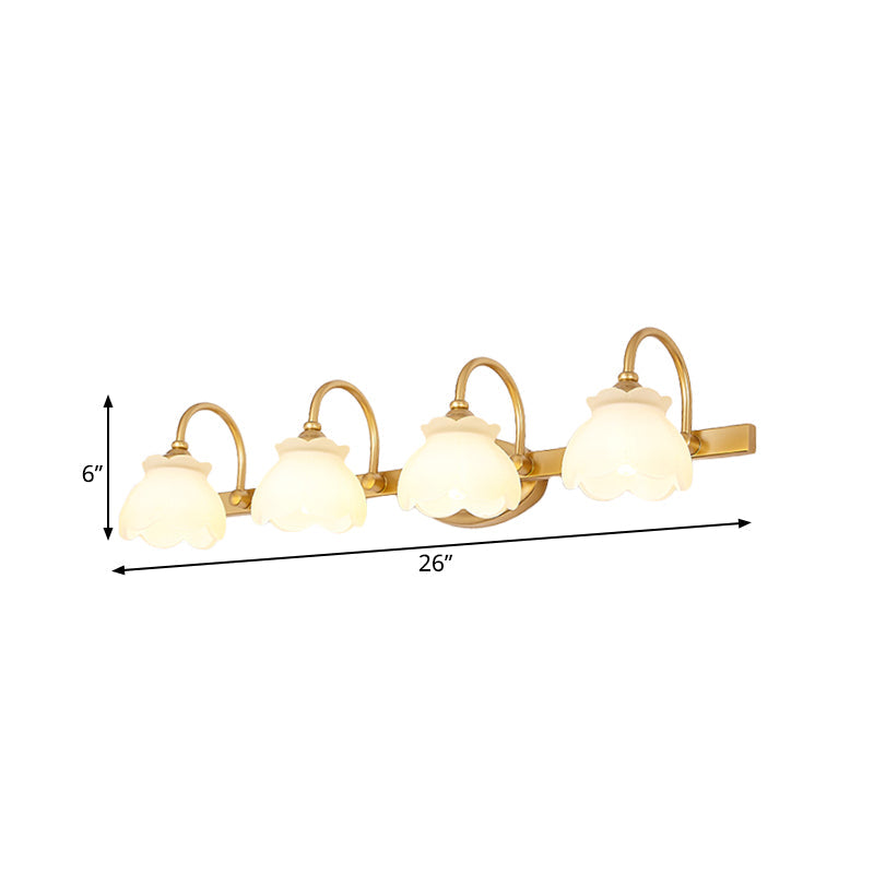 Traditional Brass LED Vanity Light 2 3 4 Heads Wall Mount NALANI
