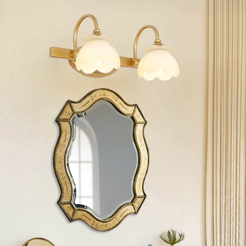 Traditional Brass LED Vanity Light 2 3 4 Heads Wall Mount 2.0 Brass NALANI