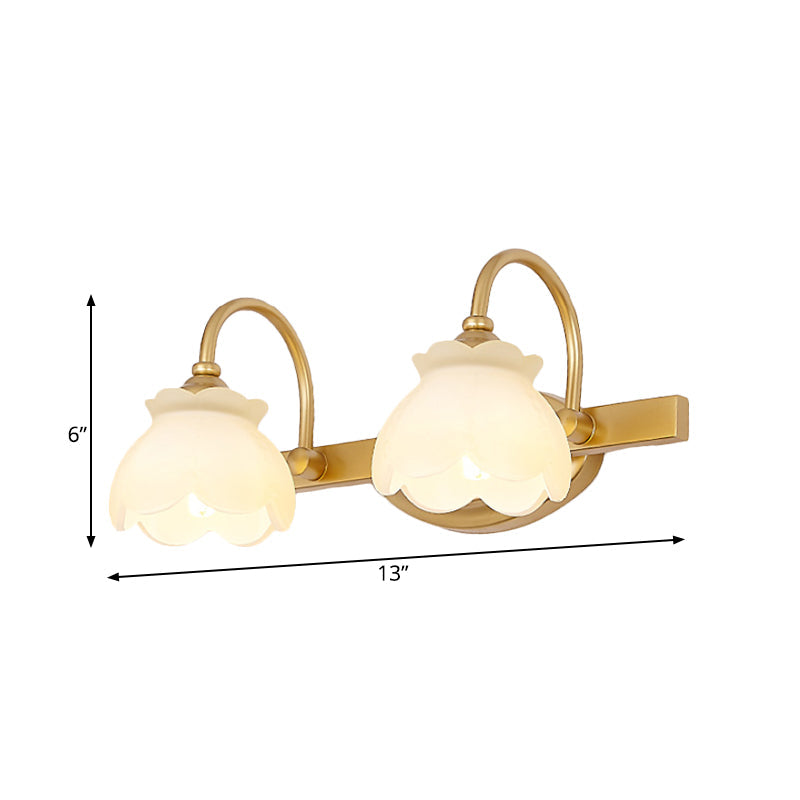 Traditional Brass LED Vanity Light 2 3 4 Heads Wall Mount NALANI
