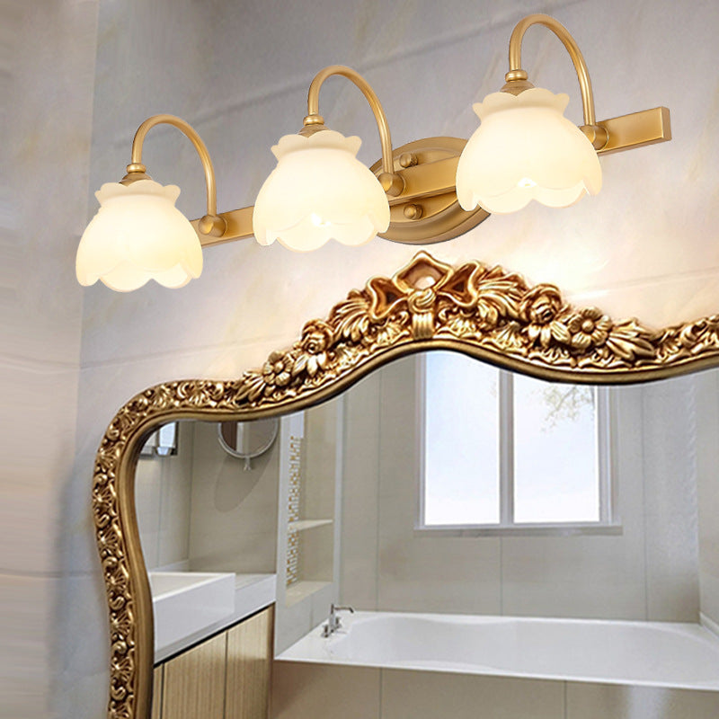 Traditional Brass LED Vanity Light 2 3 4 Heads Wall Mount 3.0 Brass NALANI