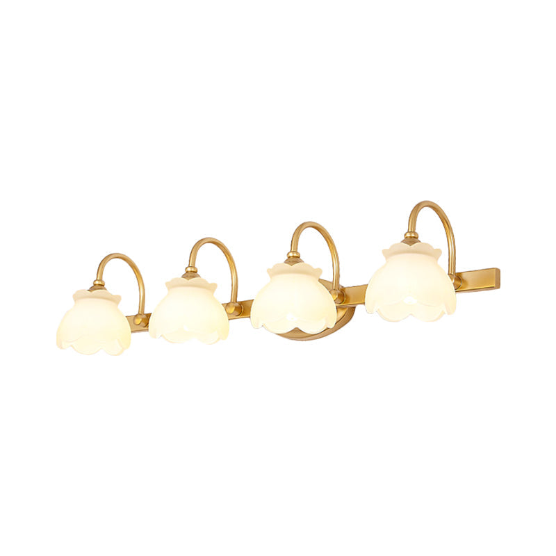 Traditional Brass LED Vanity Light 2 3 4 Heads Wall Mount NALANI