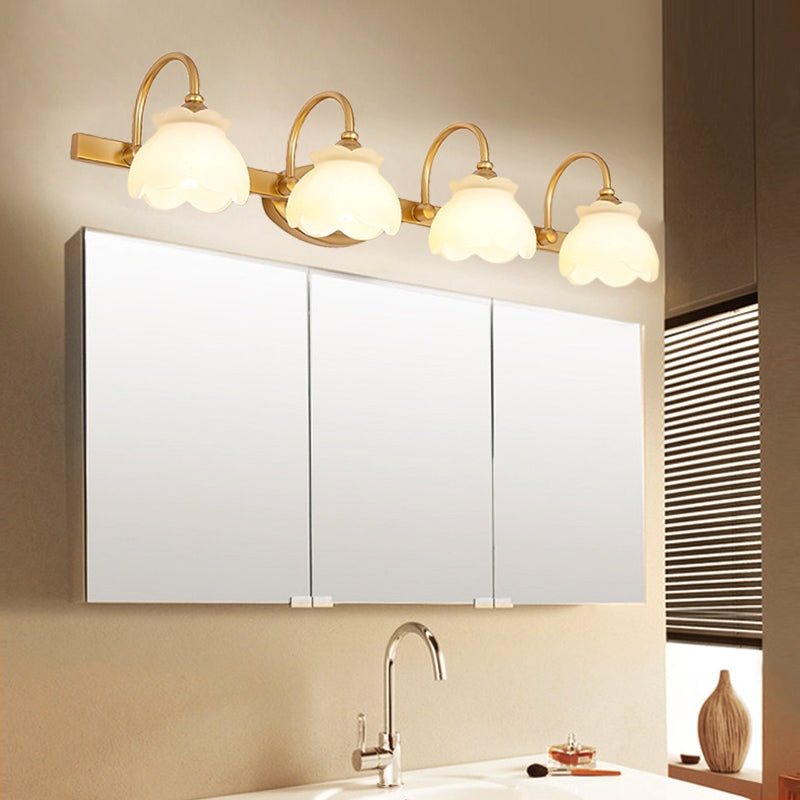 Traditional Brass LED Vanity Light 2 3 4 Heads Wall Mount NALANI