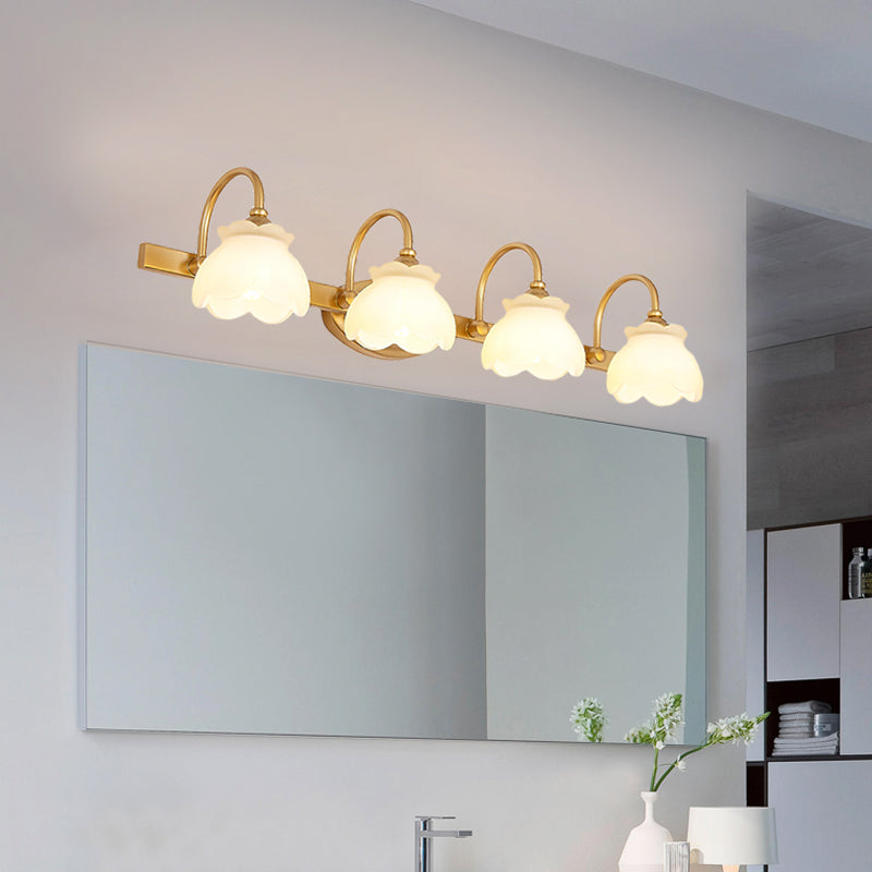 Traditional Brass LED Vanity Light 2 3 4 Heads Wall Mount NALANI