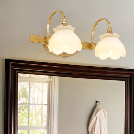 Traditional Brass LED Vanity Light 2 3 4 Heads Wall Mount NALANI