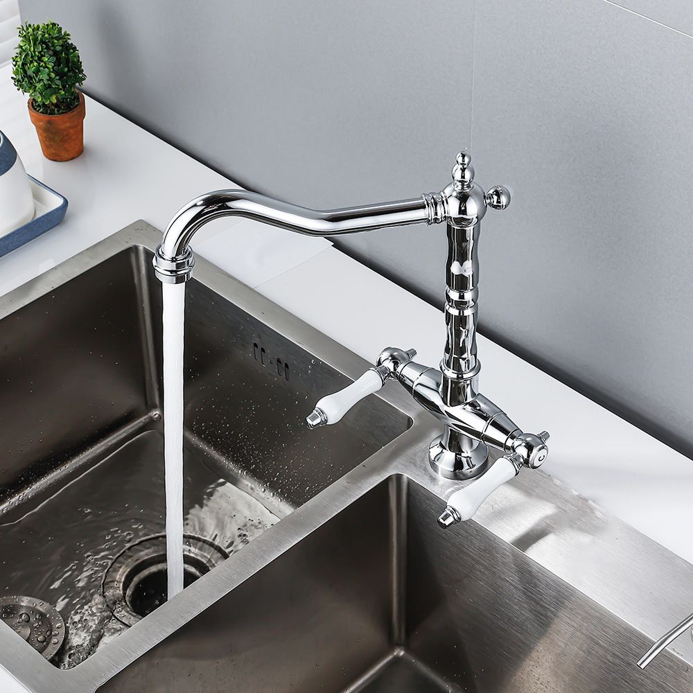 Traditional Kitchen Bar Faucet Double Handle High Arch NALANI