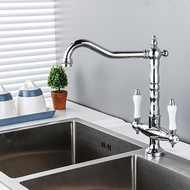 Traditional Kitchen Bar Faucet Double Handle High Arch NALANI