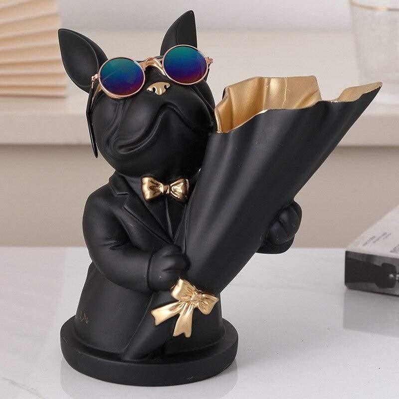 Trendy French Bulldog Vase Perfect for Home Decor and Gifting Black NaLani