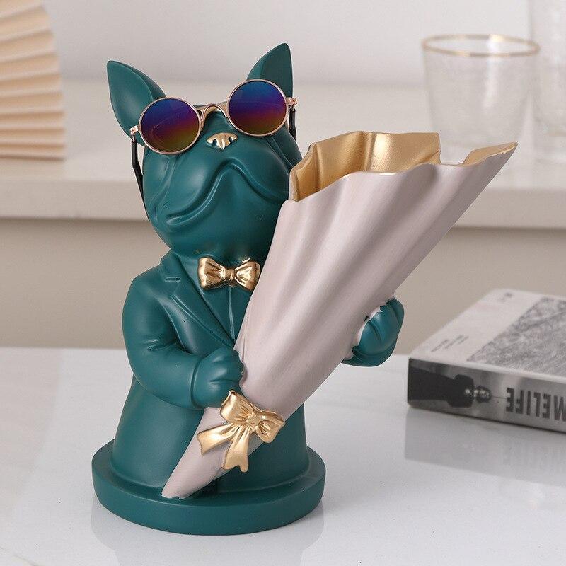 Trendy French Bulldog Vase Perfect for Home Decor and Gifting Emerald NaLani