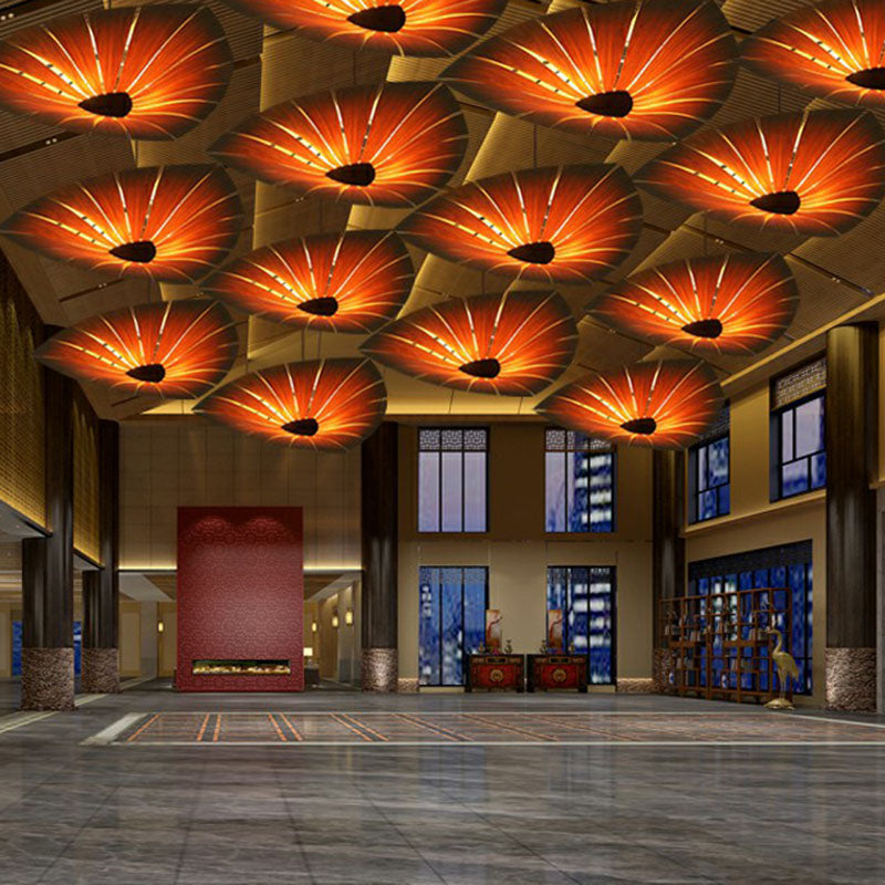 Triangular Wood Pendant Chandelier for Dining Room Lighting NALANI