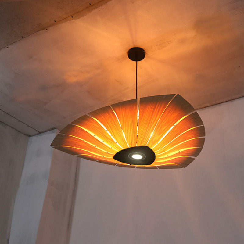 Triangular Wood Pendant Chandelier for Dining Room Lighting 4 23.5" NALANI