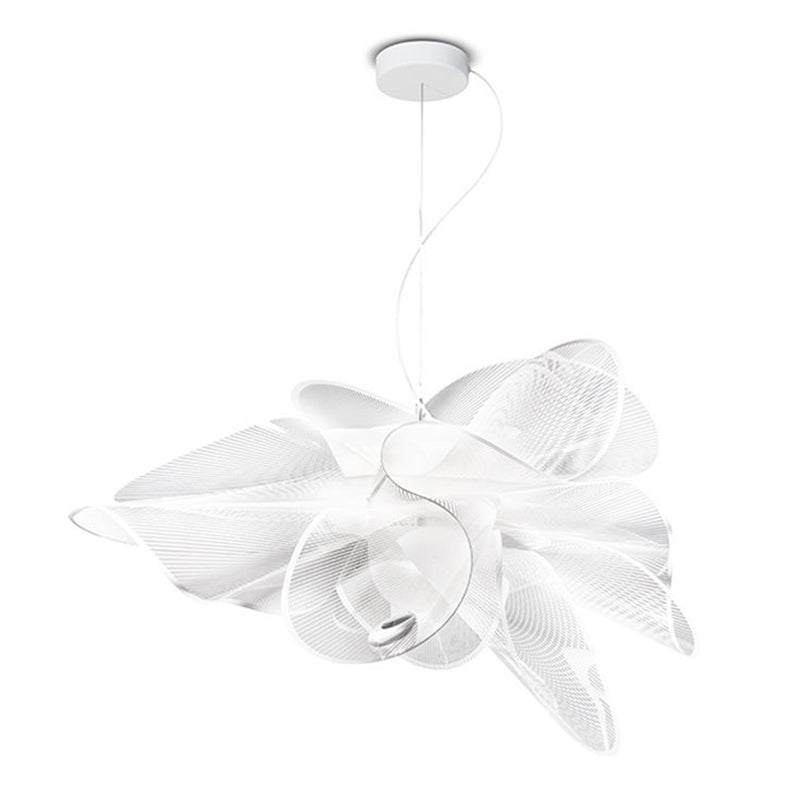 Tulle Like Floral Chandelier LED Cafe Pendant Light White NALANI