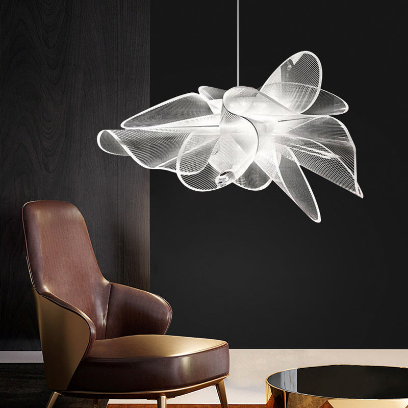 Tulle Like Floral Chandelier LED Cafe Pendant Light White NALANI