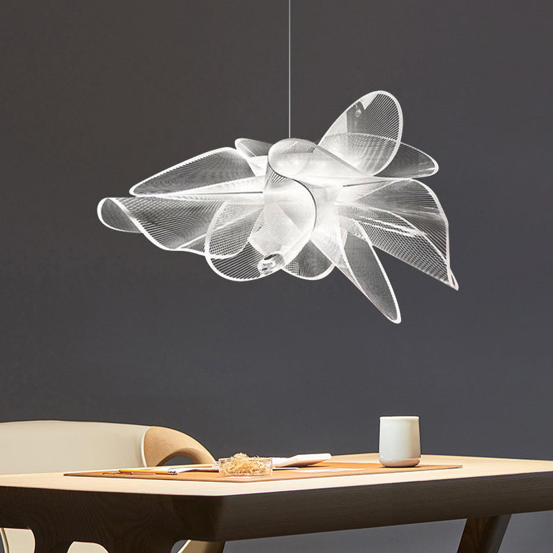 Tulle Like Floral Chandelier LED Cafe Pendant Light White NALANI