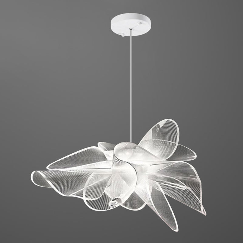 Tulle Like Floral Chandelier LED Cafe Pendant Light White White White NALANI