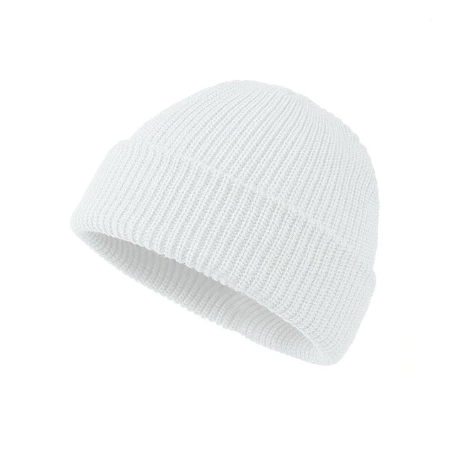 Unisex Autumn Winter Knitted Beanie Hat for Warmth Everyday White One Size NALANI