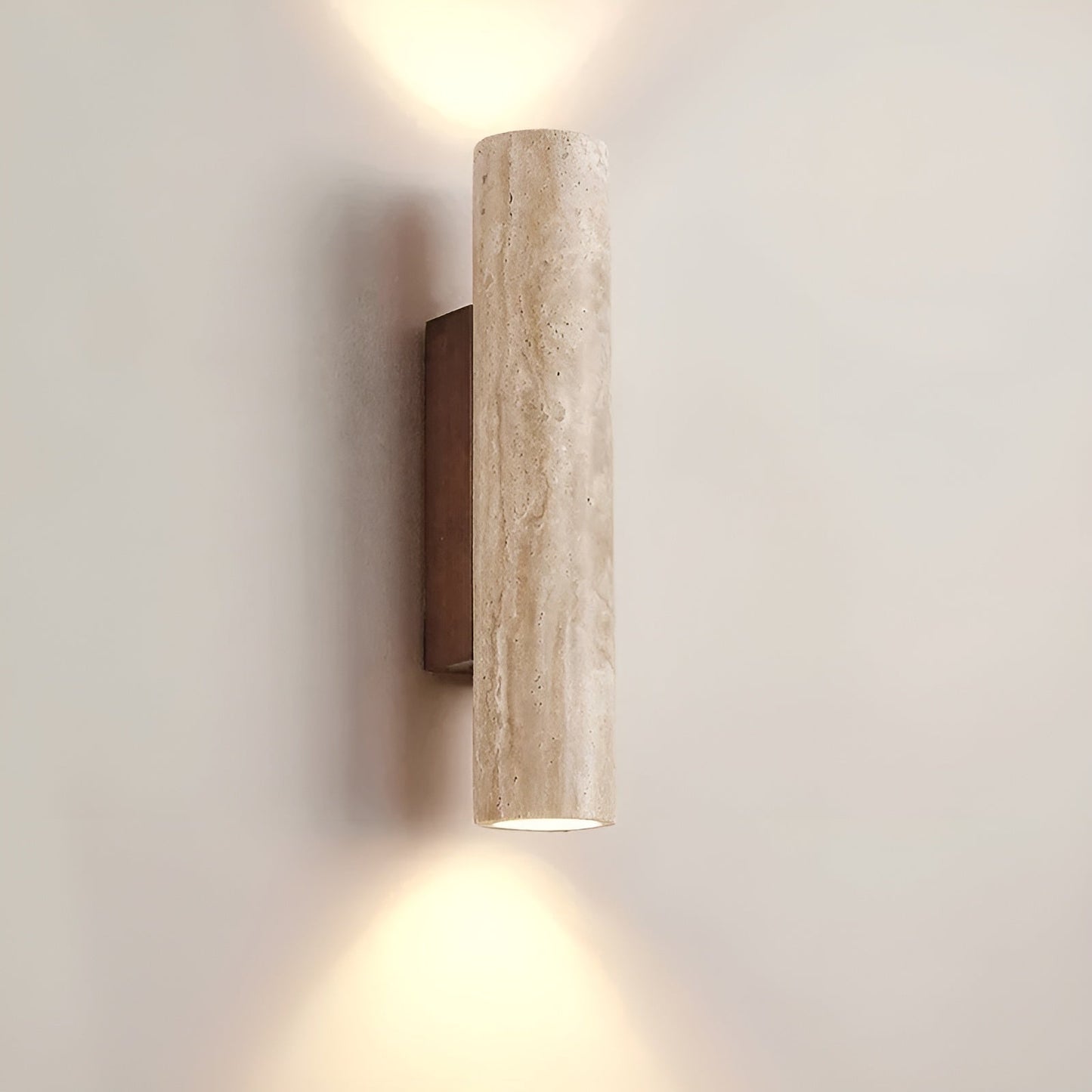 Wabi-Sabi Wall Lamp with Unique Travertine Design for Elegance NaLani