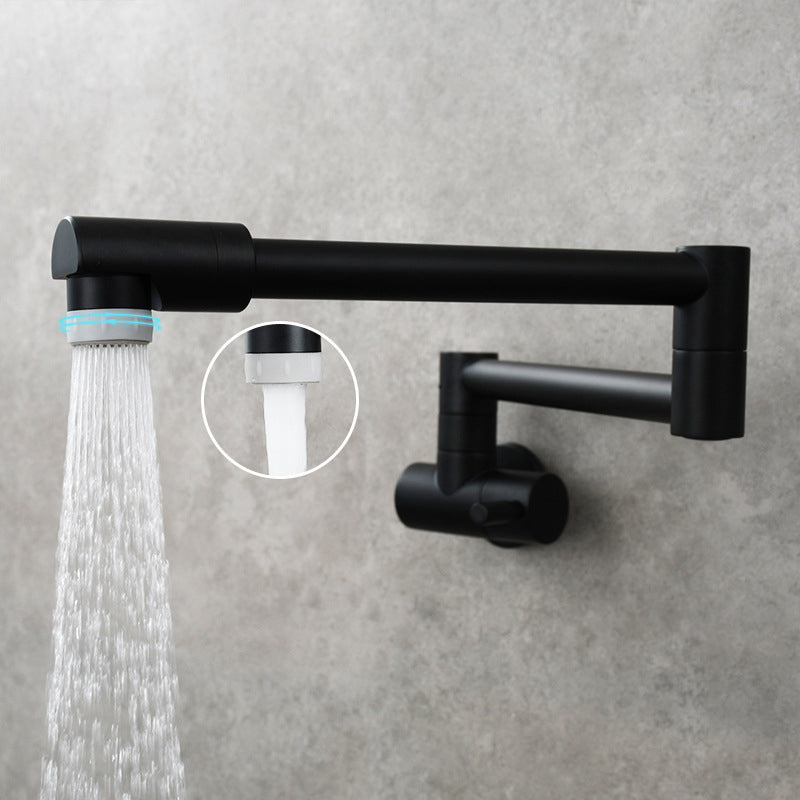 Wall Mounted Pot Filler Faucet With Pull Down Spout Handle Black NALANI