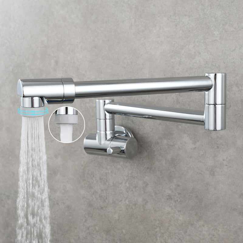 Wall Mounted Pot Filler Faucet With Pull Down Spout Handle Chrome NALANI