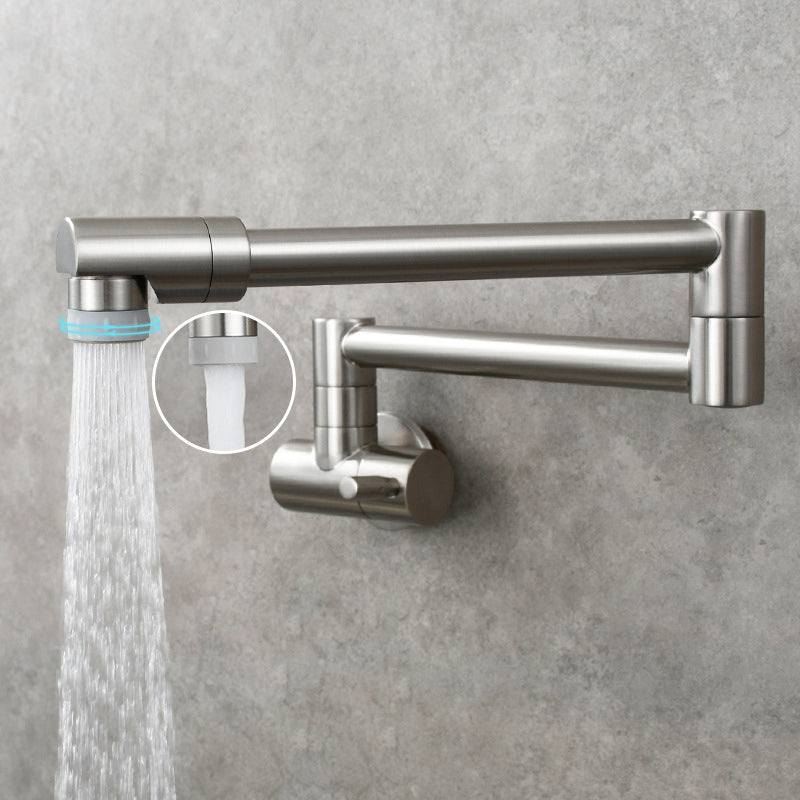 Wall Mounted Pot Filler Faucet With Pull Down Spout Handle Nickel NALANI