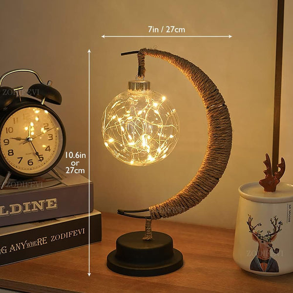 Warm Glass Moon Lamp For Enchanting Ambient Home Decor NALANI