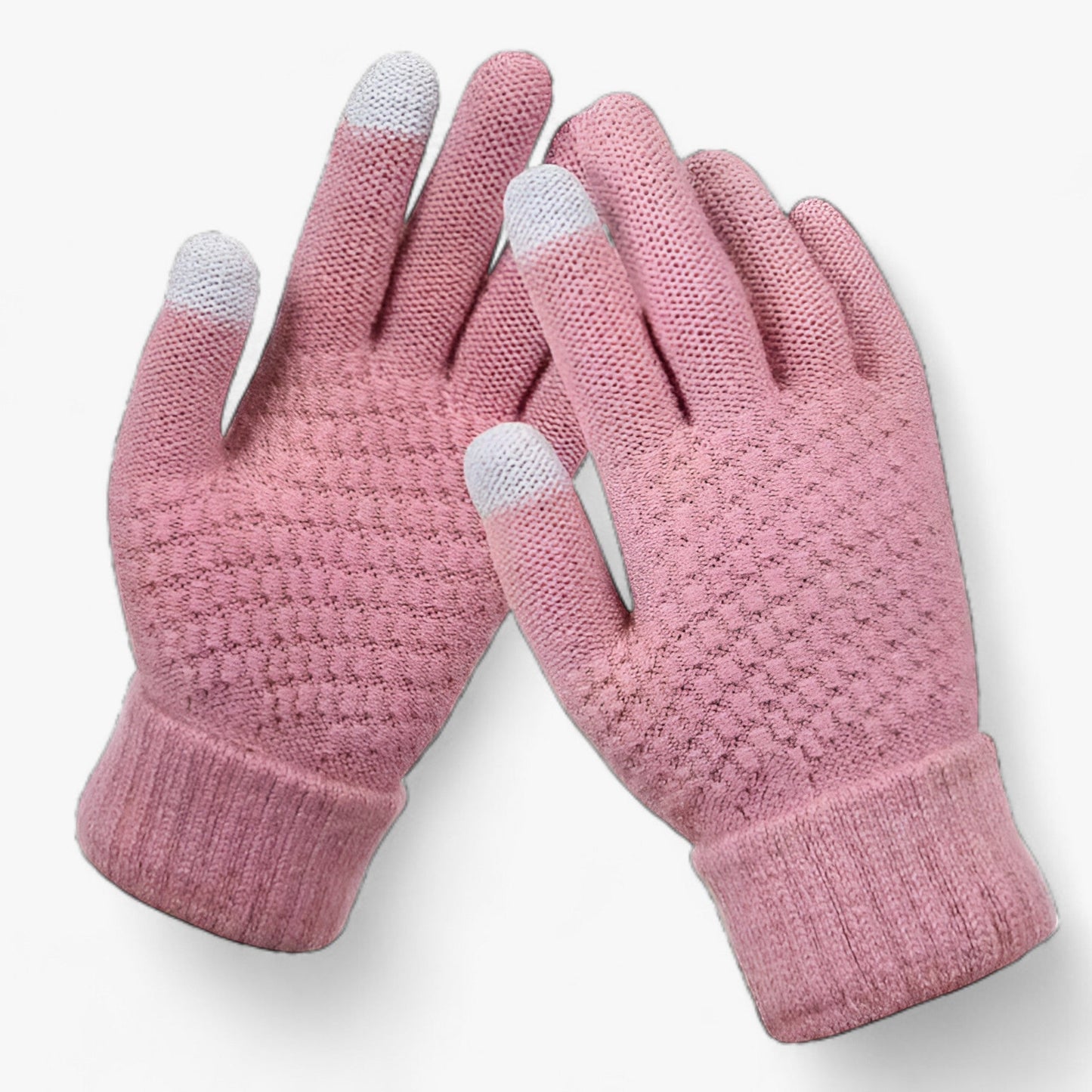Warm Winter Touchscreen Wool Gloves With Stretch Fit Pink NALANI