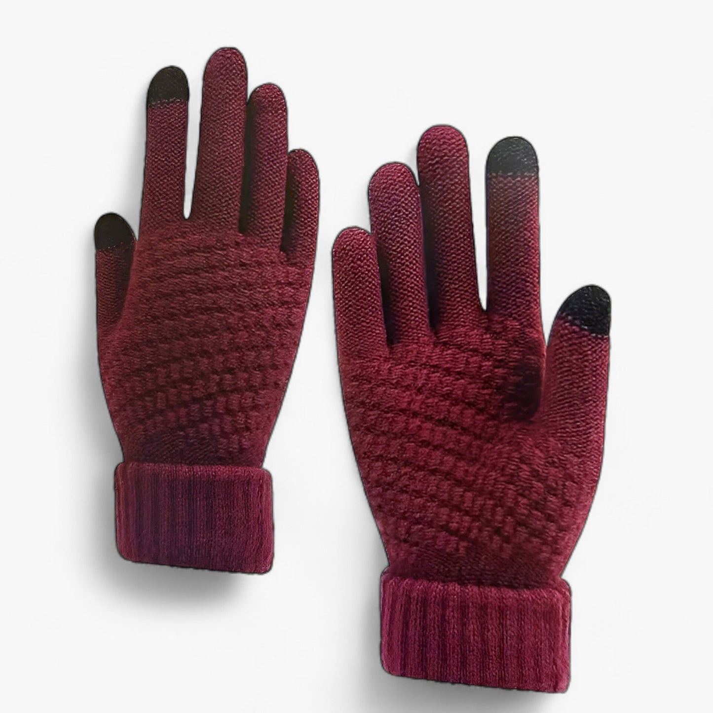 Warm Winter Touchscreen Wool Gloves With Stretch Fit Red NALANI