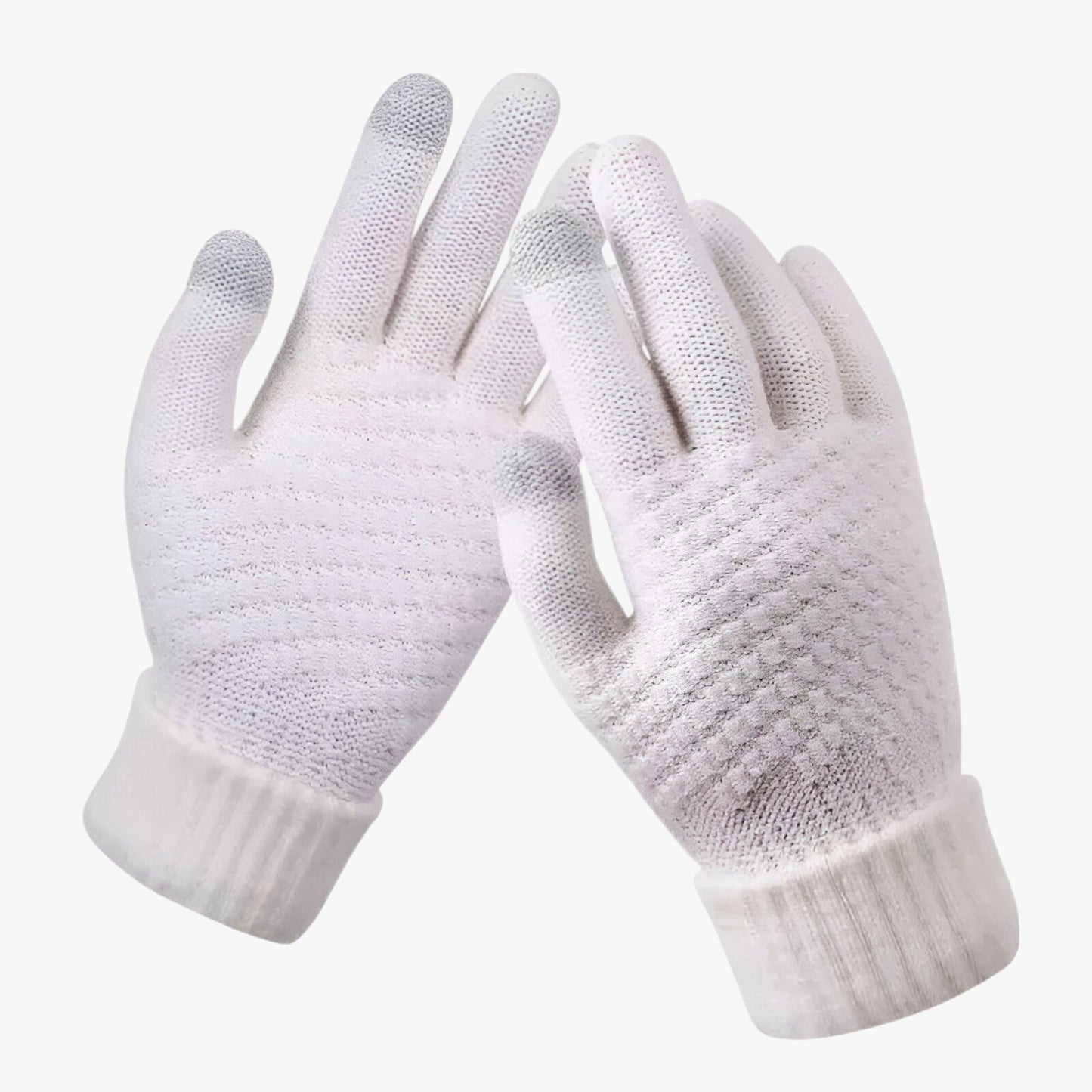 Warm Winter Touchscreen Wool Gloves With Stretch Fit White NALANI