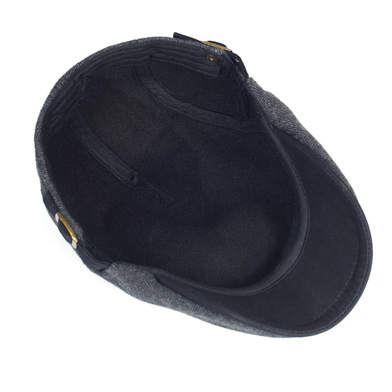 Warm Wool Vintage Striped Beret Gatsby Hat For Winter NALANI