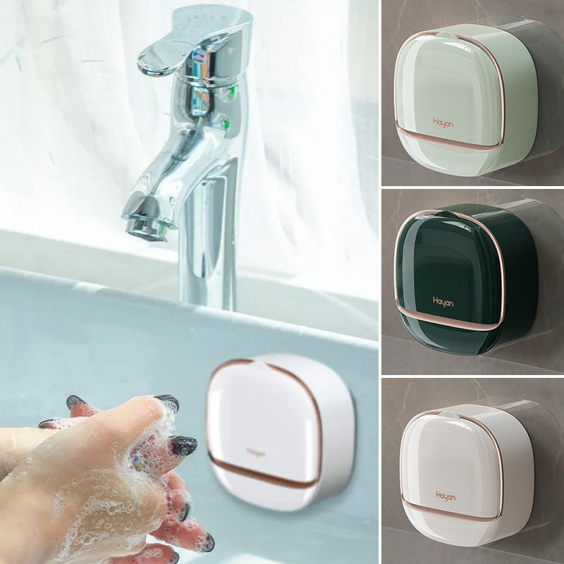 Waterproof Soap Dish With Drainage Box Two Layer System Dark Green NALANI