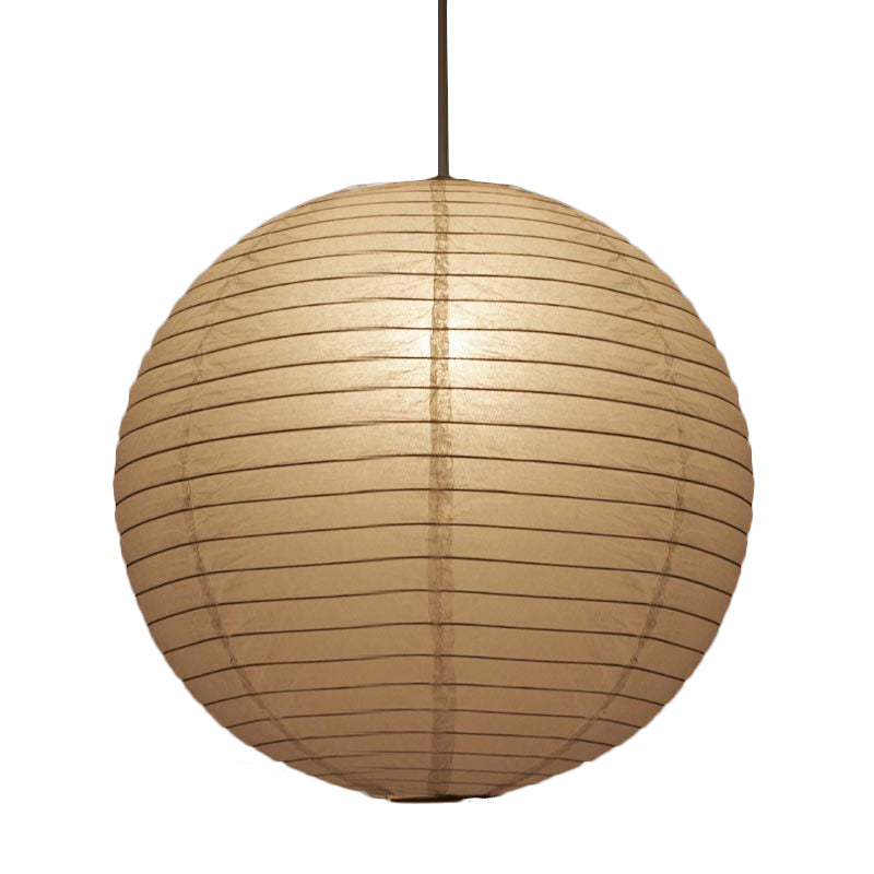 Wide Lantern Pendant Light With Paper Shade White 1 Light NALANI