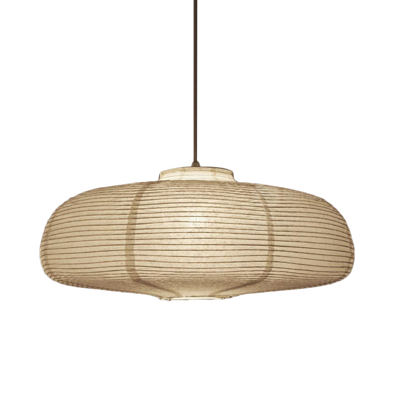Wide Lantern Pendant Light With Paper Shade White 1 Light NALANI