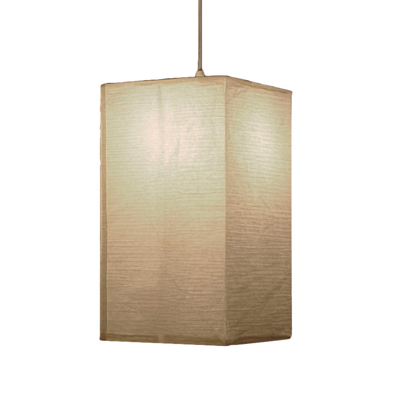 Wide Lantern Pendant Light With Paper Shade White 1 Light NALANI
