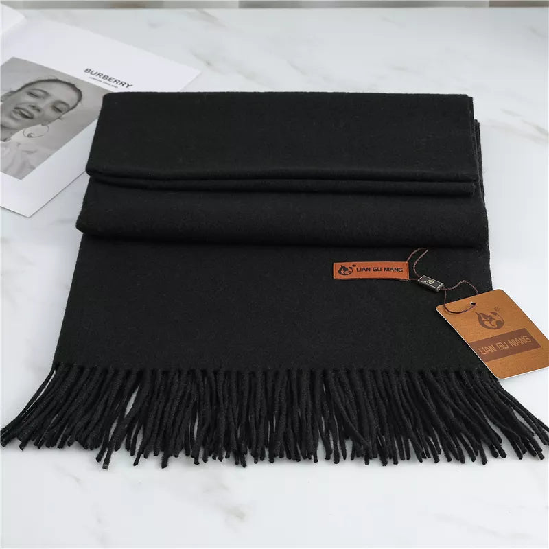 Winter Crystal Cashmere Scarf For Cozy Warmth And Style BLACK NALANI