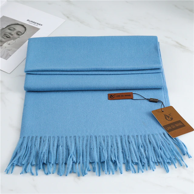Winter Crystal Cashmere Scarf For Cozy Warmth And Style BLUE NALANI
