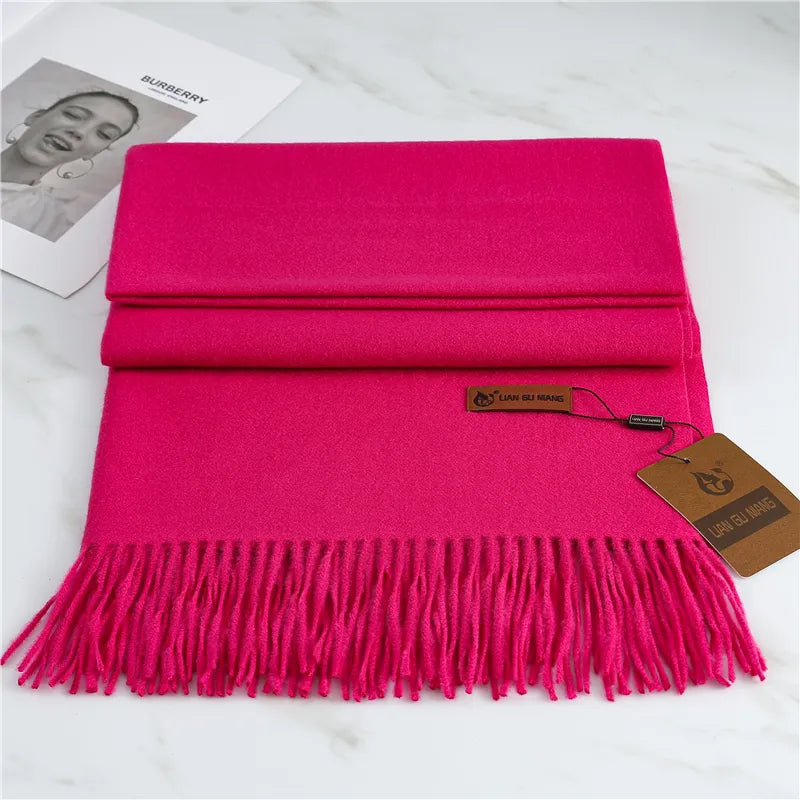 Winter Crystal Cashmere Scarf For Cozy Warmth And Style BRIGHT PINK NALANI