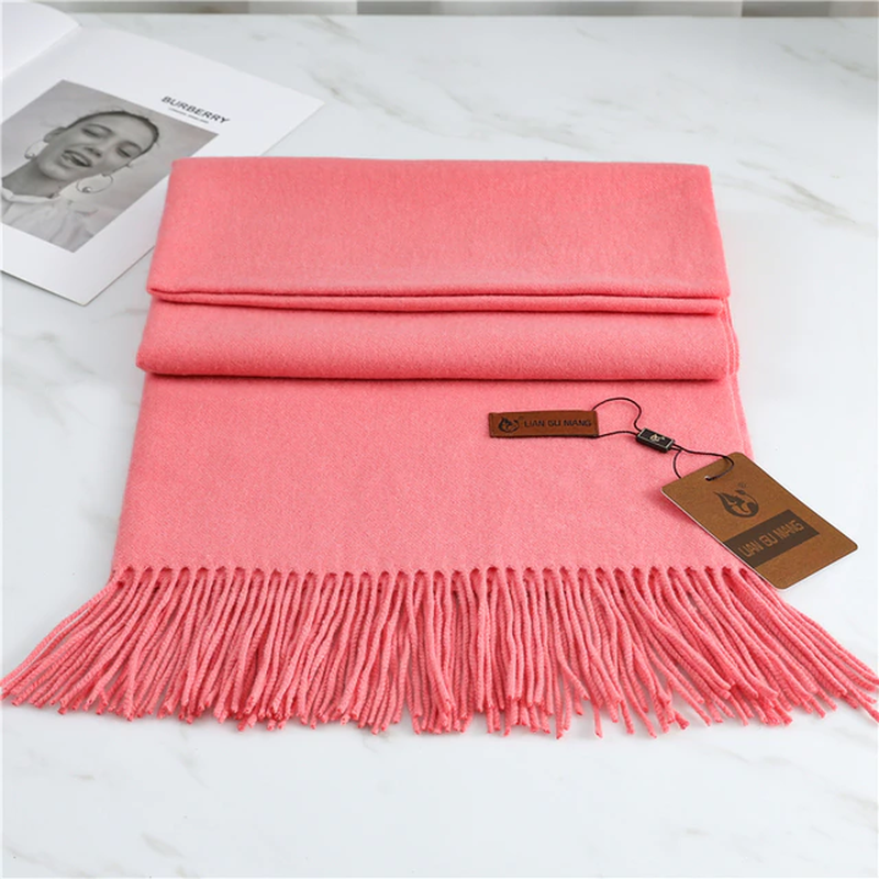 Winter Crystal Cashmere Scarf For Cozy Warmth And Style PINK NALANI