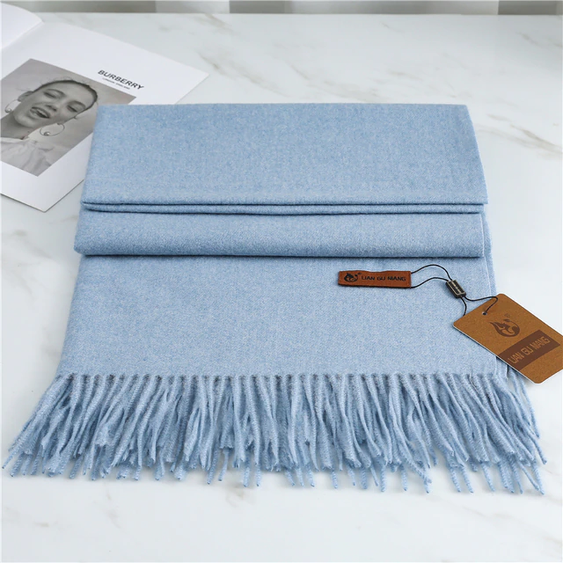 Winter Crystal Cashmere Scarf For Cozy Warmth And Style SKY BLUE NALANI