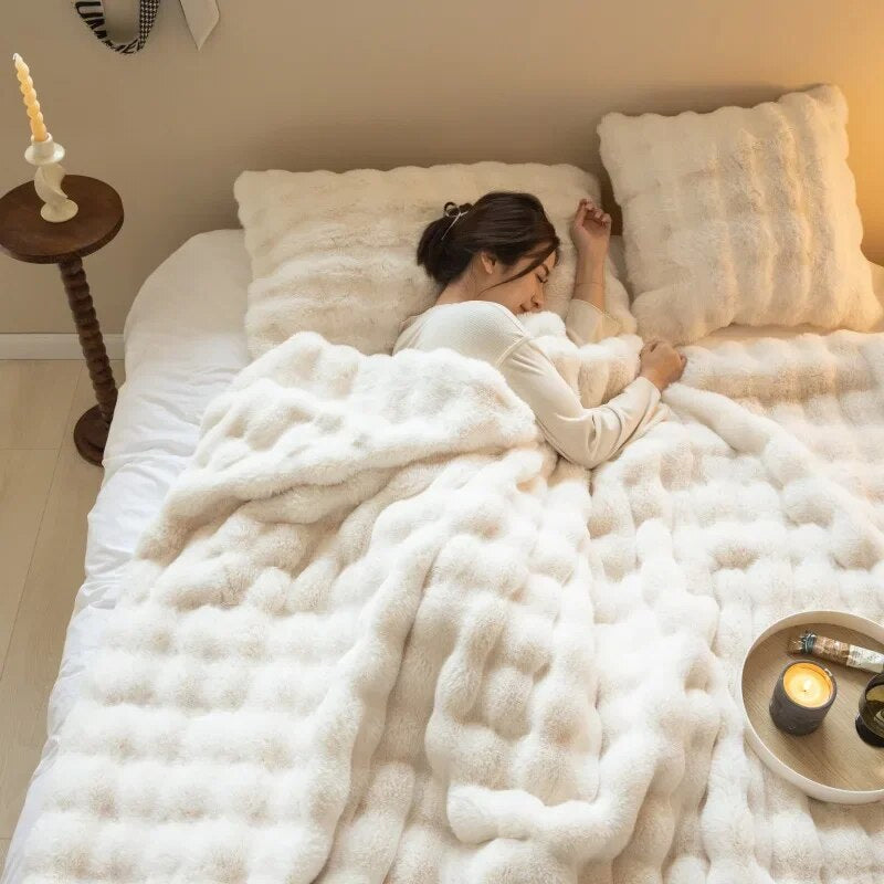 Winter Plush Blanket Cozy Warm Throw For Cold Nights NALANI