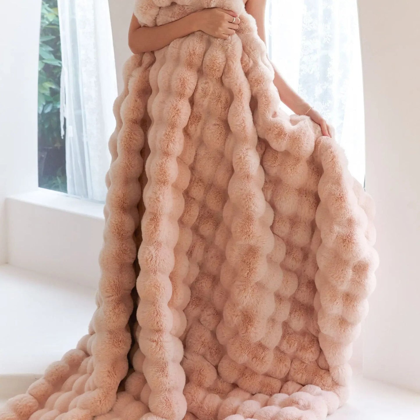 Winter Plush Blanket Cozy Warm Throw For Cold Nights apricot NALANI