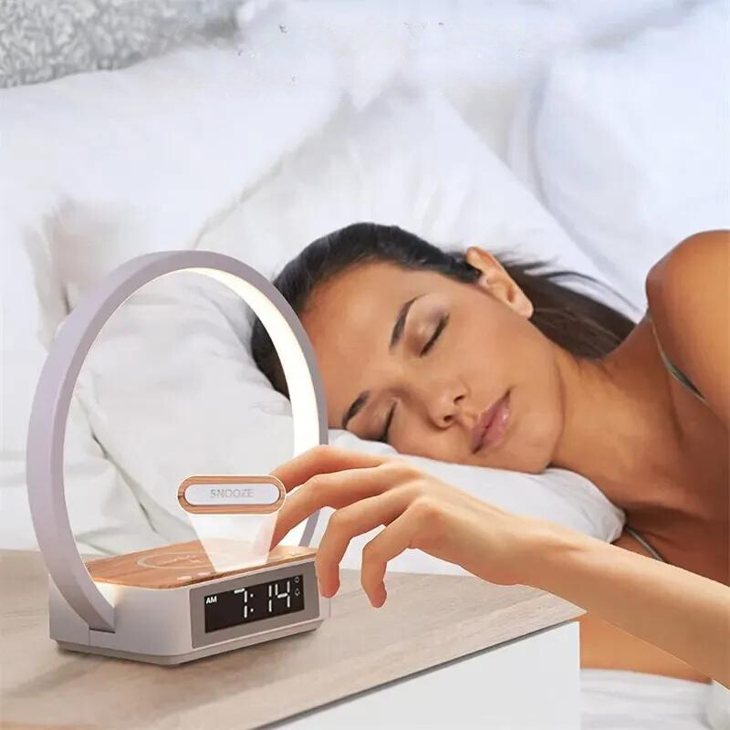 Wireless Charger Alarm Clock Night Light Bedside Lamp NALANI