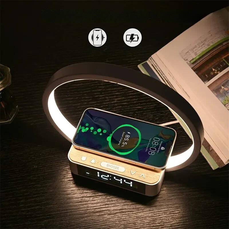 Wireless Charger Alarm Clock Night Light Bedside Lamp NALANI