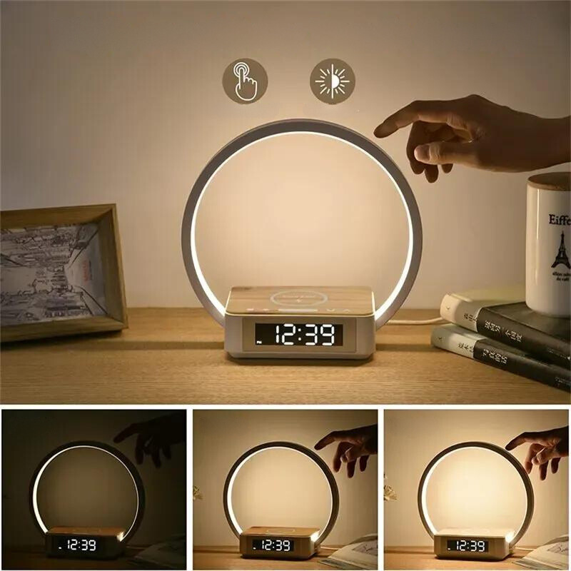 Wireless Charger Alarm Clock Night Light Bedside Lamp NALANI