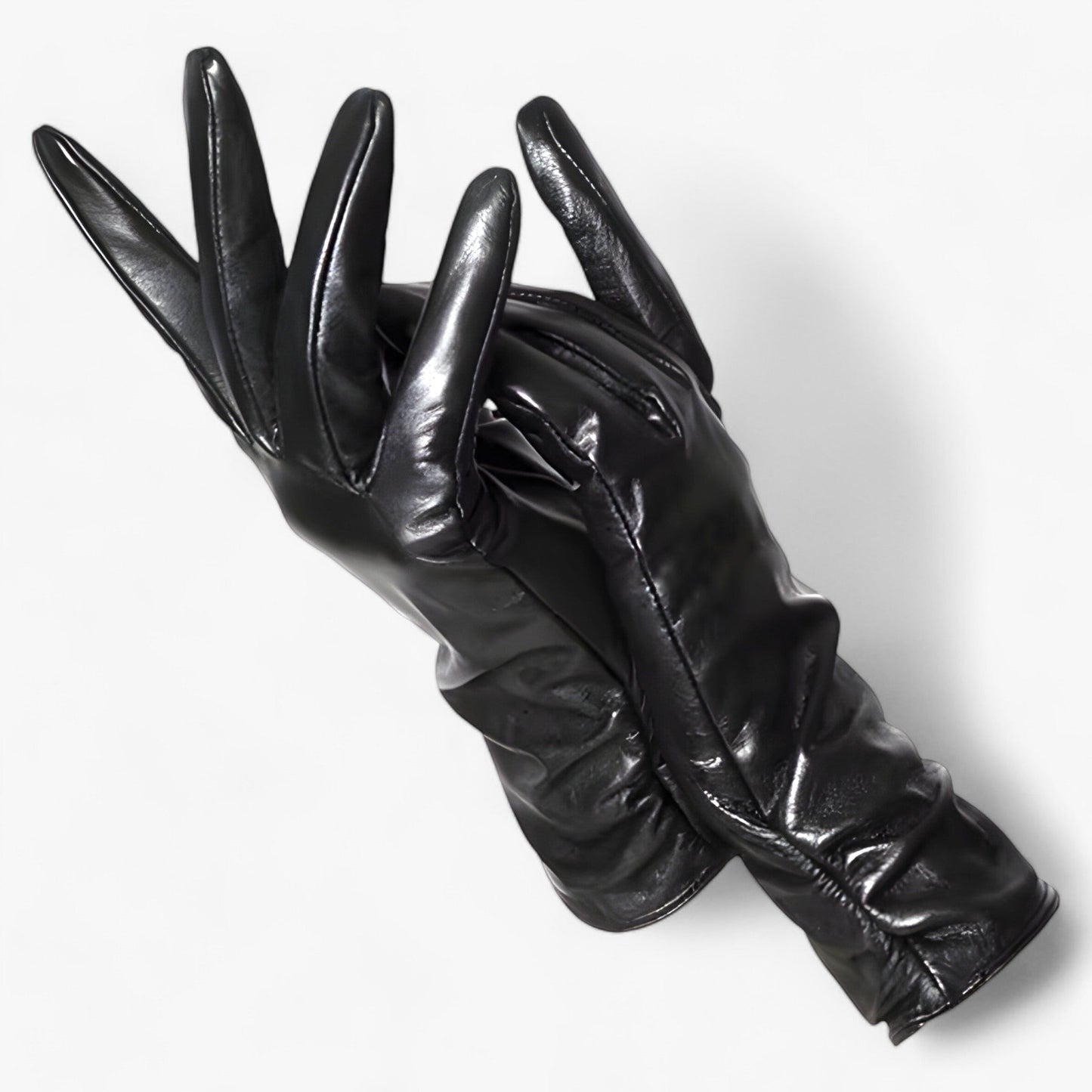 Women Sheepskin Leather Winter Gloves Elegant Warmth Black NALANI