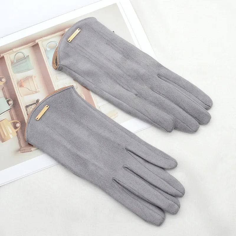 Womens Autumn Winter Touchscreen Thin Cashmere Gloves gray One Size NALANI