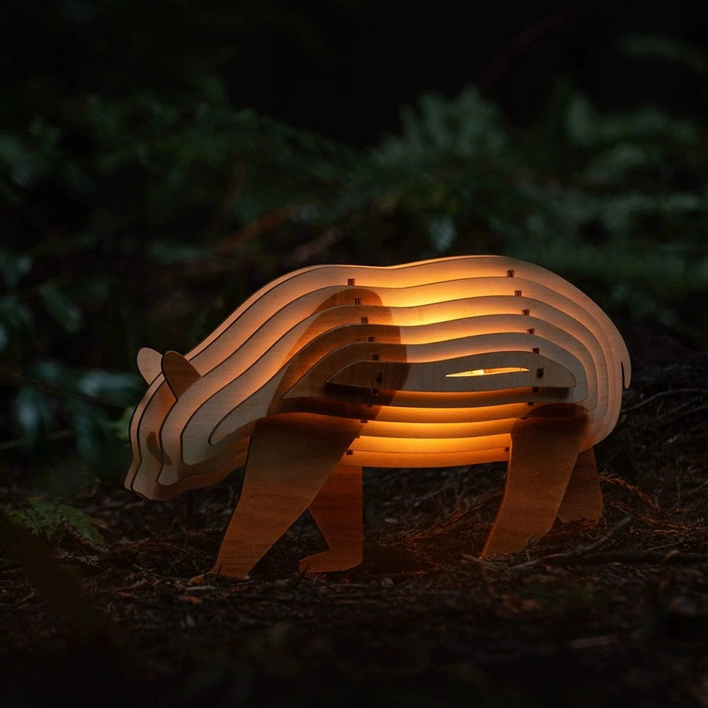 Wooden Animal Light Unique 3D Design Creative Home Decor Lamp Panda NaLani