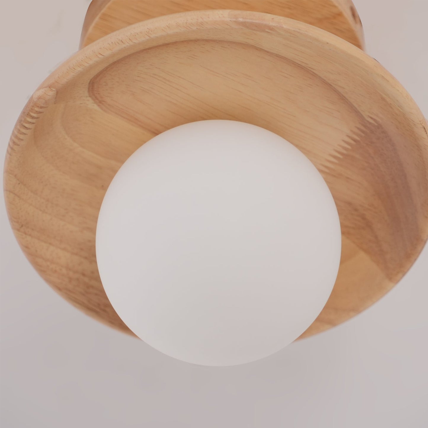 Wooden Ceiling Lamp With Natural Finish For Low Ceilings NALANI
