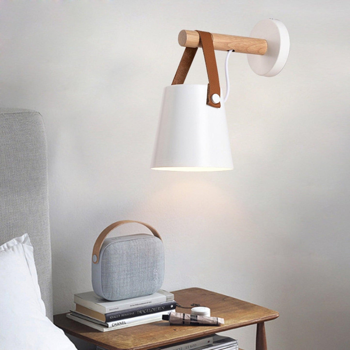 Wooden Conical Wall Light LED Energy Efficient Bedroom Lamp NALANI